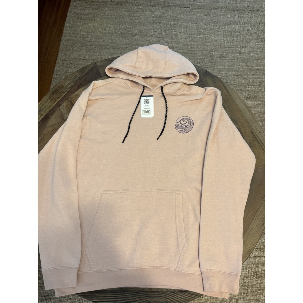 REEL LIFE ~ LARGE Rose Smoke Pullover Cotton-Poly Hoodie Hooded Sweatshirt